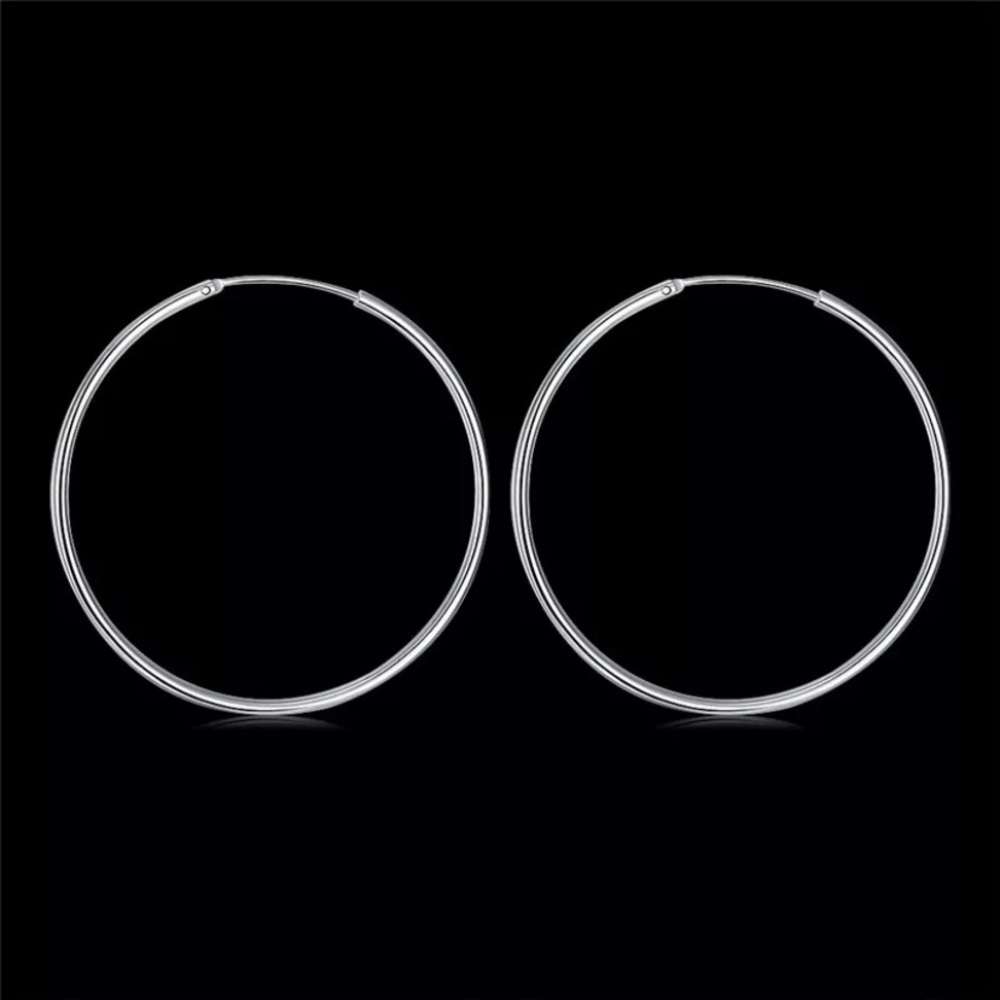 NEW 925 Sterling Silver hoop Earrings - Picture 4 of 6
